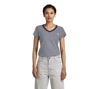 G-Star Femme Haut Eyben Slim V-Neck, Multicolore (sartho blue/milk stripe D21314-D244-8099), S