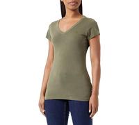 G-Star Femme Overdyed Eyben Slim V-Neck Top, Vert (dark olive gd D21314-B059-C793), XXS