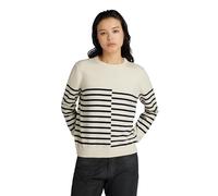 G-Star Femme Pull Broken Stripe , Beige (antique white D24489-D563-G286), S