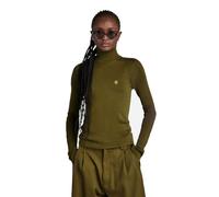 G-Star Femme Pull en Maille Core Slim Turtle, Vert (dark olive D23678-B692-C744), M