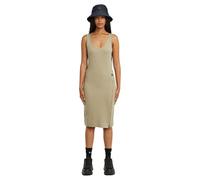 G-star Asymmetric Zip Sleeveless Dress Beige M Femme