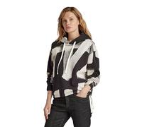 G-Star Femme Sweat À Capuche Calligraphy Allover Loose , Multicolore (dk black raw paint D24384-D589-G421), S