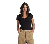 G-Star T-shirt Base col V manches courtes Noir Taille S Femme