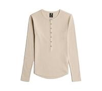 G-STAR Femme T-shirt Henley Slim, Beige (dk brick D27975-E136-1214), XXS