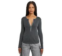 G-Star Femme Top Deep V-Neck Slim, Gris (petrol gd D26140-D968-G476), L