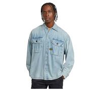 G-Star Homme Chemise Pleated 2-Pocket Boxy , Bleu (sun faded isles blue D26060-D946-H180), XL
