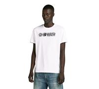 G-Star Homme T-Shirt Distressed Logo, Blanc (white D24363-C506-110), L