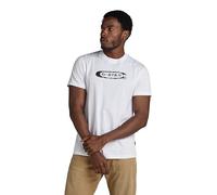 G-Star Homme T-Shirt Distressed Old School Logo, Blanc (white D24365-336-110), S