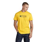 G-Star Homme T-Shirt Distressed Old School Logo, Jaune (dk lemon D24365-336-348), XXL