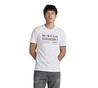 G-Star Homme T-Shirt Distressed Originals Slim, Blanc (white D24420-336-110), XS