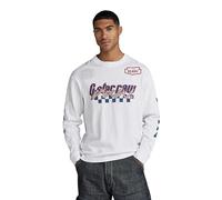 G-Star Homme T-Shirt Moto Boxy Graphic, Blanc (white D23878-C336-110), L