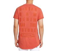 G-Star Homme T-Shirt Text Back Graphic Overdyed Lash, Rouge (lt antic red gd D25971-2653-B571), L