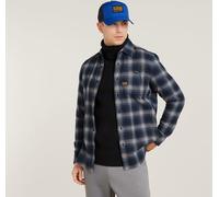 G-star Men's Bristum Checked Long-Sleeve Patterned Shirt Bleu mer 2X Grand. Male