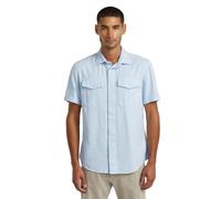G-Star Men's Marine Slim Short Sleeve Shirt, Size: M, Color Blue