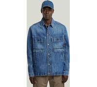 G-star Men's Mosa Denim Cotton Long Sleeve Overshirt Bleu moyen Grand Male