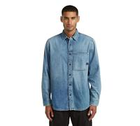 G-Star Men's Regular 1-pkt Shirt ls, Size: M, Color Blue