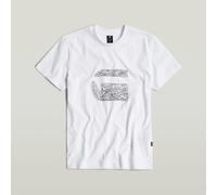 G-Star Homme T-Shirt Stitch Burger, Blanc (white D25674-C336-110), L