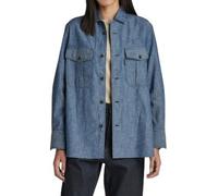 G-STAR Officier BF L/S Blouse Femme M Bleu Style Jeans Oversize Lin-Coton