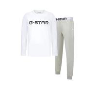 G-STAR Pyjama long 'Stone' greige / gris clair / noir / blanc, Taille M