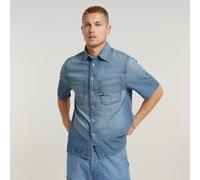 G-star Slanted Double Pocket Regular Short Sleeve Shirt Bleu XS Homme
