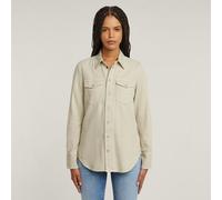 G-star Slim Western Long Sleeve Shirt Beige L Femme