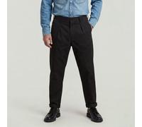 G-Star Men's Pleated Chino Relaxed Tapered, Size: 32/34, Color Black