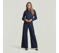 G-star Western Wide Leg Long Sleeve Jumpsuit Bleu S Femme