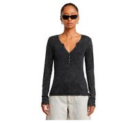 G-STAR RAW Deep V Henley Slim Top T-Shirt, Noir (DK Black GD D24656-c773-b564), L Femmes