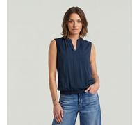 G-Star RAW Haut Mandarin Collar Sleeveless Bleu foncé XS