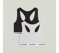 G-star D29409-01 Racerback Bralette Bra 2 Units Blanc,Gris M Femme