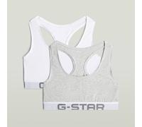 G-star D29432-01 Racerback Bralette Bra 2 Units Blanc,Gris XS Femme