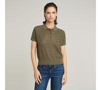 G-Star Femme Polo En Maille Léger Pointelle, Vert (ensis green D26061-D166-6057), M