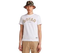 G-STAR RAW Puff Logo Slim T-Shirt à Manches Courtes, Blanc (White D22575-c627-110), S Hommes