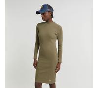 G-star Ergonomic Slim Rib Long Sleeve Dress Vert XS Femme