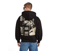 G-STAR RAW Sweat À Capuche Poster Back Graphic Loose Jacket Homme Sweat-shirt à capuche, Noir (Dk Black D25105-d733-6484), L