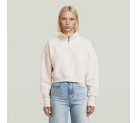 G-Star RAW Sweat Cropped Half Zip Loose Blanc XXL
