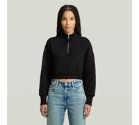 G-Star RAW Sweat Cropped Half Zip Loose Noir XXS