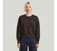 G-STAR Sweat-shirt 'Heritage' brun foncé / argent, Taille S