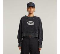 G-Star RAW Sweat Overdyed Cropped Logo Loose Noir L