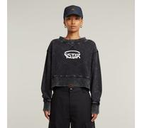 G-Star RAW Sweat Overdyed Cropped Logo Loose Noir XS