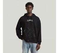 G-star Text Splatters Relaxed Fit Hoodie Noir XS Homme