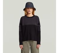 G-Star RAW Sweat Woven Mix Ribbed Noir L