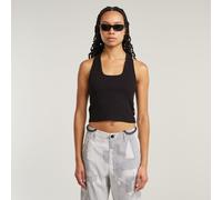 G-Star RAW T-shirt Back Snap Slim Cropped Noir M