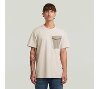G-Star RAW T-shirt Fabric Mix Pocket Blanc L