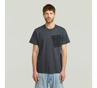 G-Star RAW T-shirt Fabric Mix Pocket Bleu foncé L