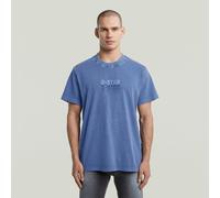 G-Star RAW T-shirt Multi Logo Overdyed Loose Bleu moyen L