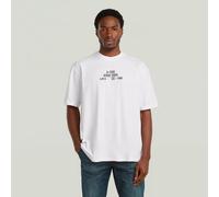 G-STAR T-Shirt bleu foncé / gris clair / blanc, Taille XXL