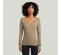 G-Star RAW T-shirt Slim Rib Open Neck Beige XXS