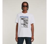 G-Star RAW T-shirt Stairs Graphic Loose Blanc XL