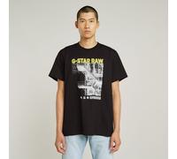 G-Star RAW T-shirt Stairs Graphic Loose Noir S